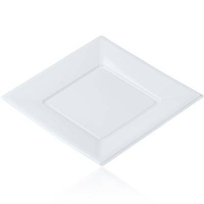 Assiette jetable plastique 18 cm blanche (12 pièces)