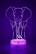 Lampe 3d personnalisée à led - Elephant