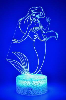 Lampe 3d personnalisée à led - Disney Ariel petite sirène