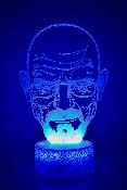 Lampe de chevet LED 3D - Breaking Bad Heisenberg  | Veilleuse, Décoration Chambre, Cadeau Personnalisé Anniversaire et Noël