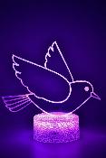 Lampe de chevet 3d  led - Animal Colombe  | Veilleuse, Dcoration Chambre, Cadeau Personnalis Anniversaire et Nol