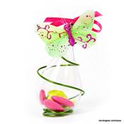 Sujet de décoration papillon pailleté 6 cm