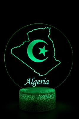 Lampe 3d personnalisée à led - Pays Algérie | Veilleuse Enfant, Décoration Chambre, Cadeau Personnalisé Anniversaire et Noël