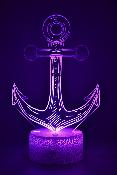 Lampe de chevet 3d personnalisée à led - Ancre de bateau  | Veilleuse Enfant, Décoration Chambre, Cadeau Personnalisé Anniversaire et Noël