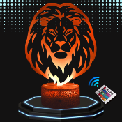 Lampe de chevet LED 3D - Animal Lion | Veilleuse Enfant, Décoration Chambre, Cadeau Personnalisé Anniversaire et Noël
