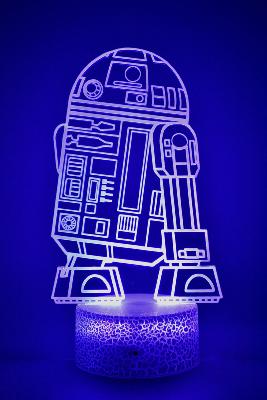 Lampe 3d personnalisée à led - Star Wars Robot R2D2 | Veilleuse Enfant, Décoration Chambre, Cadeau Personnalisé Anniversaire et Noël