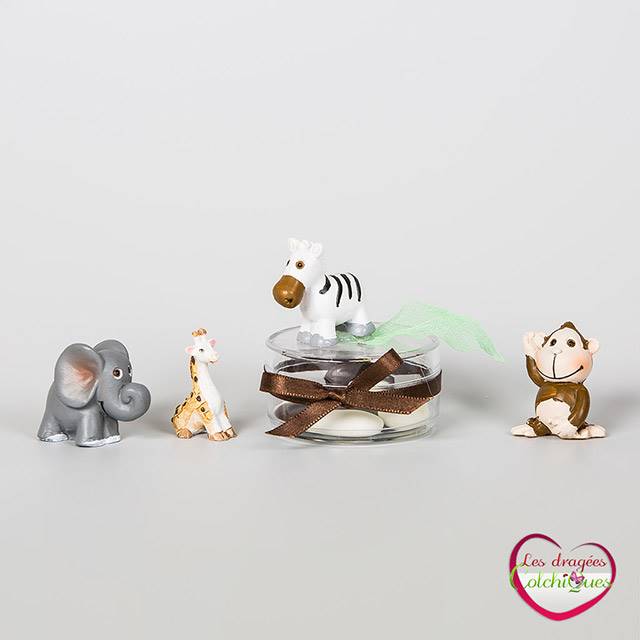 idées baptème pour mon fils Figurine animaux de la jungle 3 cm