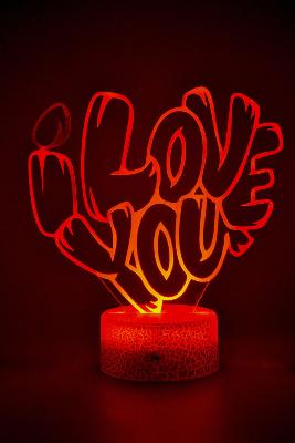 Lampe 3d personnalisée à led - I love you | Veilleuse St Valentin, Décoration Chambre, Cadeau Personnalisé Anniversaire et Noël