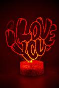 Lampe 3d personnalisée à led - I love you