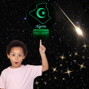 Lampe 3d personnalisée à led - Pays Algérie | Veilleuse Enfant, Décoration Chambre, Cadeau Personnalisé Anniversaire et Noël