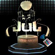 Lampe 3d personnalis�e � led - Rappeur Jul | Veilleuse Rappeur, D�coration Chambre Fan, Cadeau Original