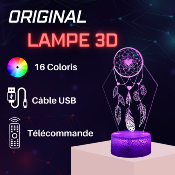 Lampe de chevet LED 3D - Attrape rève  | Veilleuse Enfant, Décoration Chambre, Cadeau Personnalisé Anniversaire et Noël