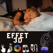 Lampe de chevet LED 3D - Animal Licorne | Veilleuse Enfant, Décoration Chambre, Cadeau Personnalisé Anniversaire et Noël