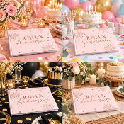 Livre d’Or Anniversaire Joyeux Anniversaire – Rose Blush et Or 21,5 x 16 cm