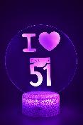 Lampe 3d personnalisée à led - I love 51 | Veilleuse, Décoration maison, Cadeau Personnalisé Anniversaire et Noël