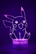 Lampe 3d personnalisée à led - Pokémon Pikachu  | Veilleuse Enfant, Décoration Chambre, Cadeau Personnalisé Anniversaire et Noël