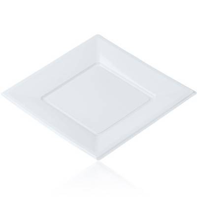 Assiette jetable plastique 23 cm blanche (12 pièces)