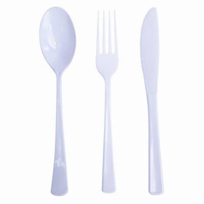 Ménagère couvert jetable plastique blanc 30 pièces