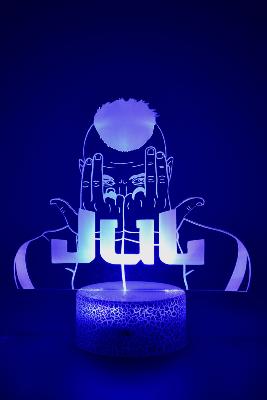 Lampe 3d personnalisée à led - Rappeur Jul | Veilleuse Rappeur, Décoration Chambre Fan, Cadeau Original