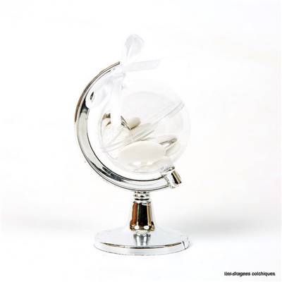 Globe map monde sur pied en plastique vide 11 cm