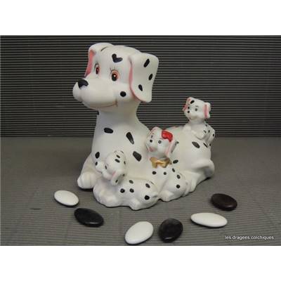 Figurine dalmatien avec chiot 14 cm seul