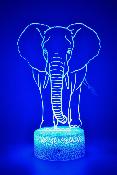 Lampe de chevet LED 3D - Animal Elphant | Veilleuse Enfant, Dcoration Chambre, Cadeau personnalis Anniversaire et Nol