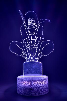 Lampe 3d personnalisée à led - Manga Itachi | Veilleuse Enfant, Décoration Chambre, Cadeau Personnalisé Anniversaire et Noël