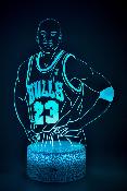 Lampe de chevet LED 3D - Basket Ball M Jordan  | Veilleuse Enfant, Décoration Chambre, Cadeau Personnalisé Anniversaire et Noël