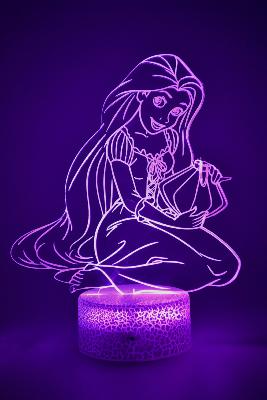 Lampe 3d personnalisée à led - Disney Princesse Raiponce | Veilleuse Enfant Magique, Décoration Chambre, Cadeau Personnalisé