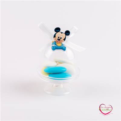 Ballotin à dragées en forme de cloche avec deco mickey