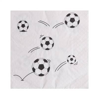 Serviette papier jetable 3 pli football (20 pièces)