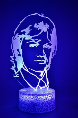 Lampe de chevet LED 3D - Chanteur Claude François  | Veilleuse, Décoration Chambre, Cadeau Personnalisé Anniversaire et Noël
