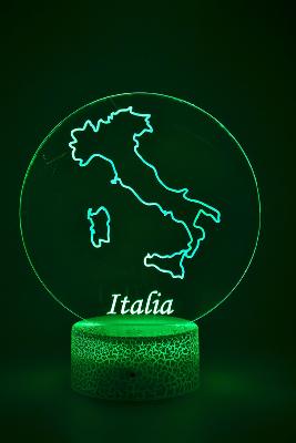 Lampe 3d personnalisée à led - Pays Italie | Veilleuse, Décoration Maison, Cadeau Personnalisé Anniversaire et Noël