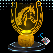 Lampe de chevet LED 3D - Cheval 2 | Veilleuse, Décoration Maison, Cadeau Personnalisé Anniversaire et Noël