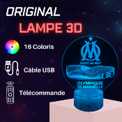 Lampe 3d personnalisée à led -Olympique de Marseille stade