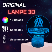 Lampe 3d personnalisée à led - Foot Olympique de Marseille stade | Veilleuse Enfant, Décoration Chambre, Cadeau Personnalisé Anniversaire et Noël