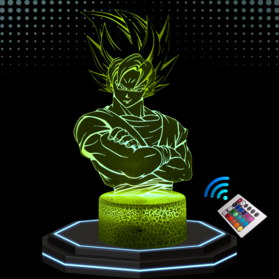 Lampe 3d personnalisée à led - Manga Dragon Ball Z Sangoku | Veilleuse Enfant, Décoration Chambre, Cadeau manga et animé Anniversaire et Noël
