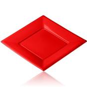 Assiette jetable plastique 23 cm rouge (12 pices)