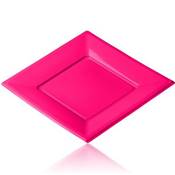 Assiette jetable plastique 23 cm fuchsia (12 pices)