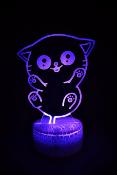 Lampe de chevet LED 3D - Animal Petit Chat  | Veilleuse Enfant, Décoration Chambre, Cadeau Personnalisé Anniversaire et Noël