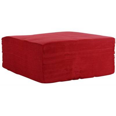 Serviette papier jetable 2 pli rouge (40 pièces)