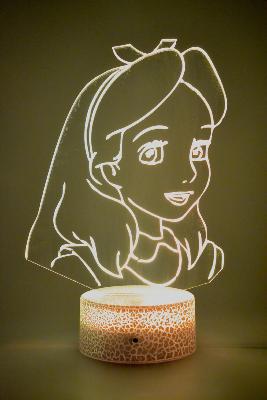 Lampe 3d personnalisée à led - Disney Alice au pays des merveilles | Veilleuse Enfant Magique, Décoration Chambre, Cadeau Personnalisé