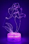 Lampe 3d personnalisée à led - Disney Ariel petite sirène | Veilleuse Enfant Magique, Décoration Chambre, Cadeau Personnalisé