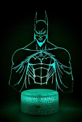 Lampe de chevet LED 3D - Batman  | Veilleuse Enfant, Décoration Chambre, Cadeau Personnalisé Anniversaire et Noël