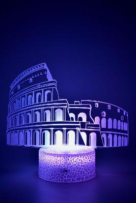 Lampe de chevet LED 3D - Colisée Italie  | Veilleuse Enfant, Décoration Chambre, Cadeau Personnalisé Anniversaire et Noël