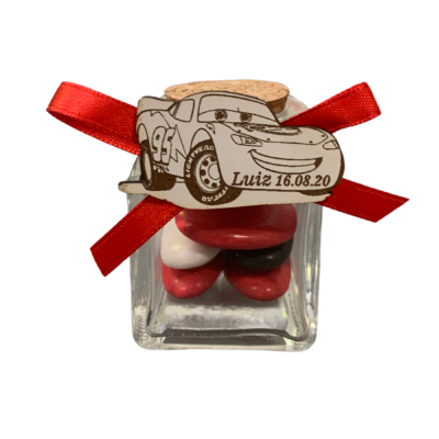 Eiquette en bois Cars flash Macqueen Disney 4,5 cm