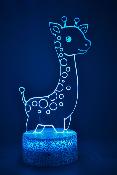 Lampe de chevet LED 3D - Animal Girafe | Veilleuse Enfant, Décoration Chambre, Cadeau Personnalisé Anniversaire et Noël