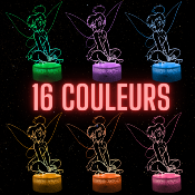 Lampe 3D Personnalisée à LED - Disney  Fée Clochette | Veilleuse Enfant Magique, Décoration Chambre, Cadeau Personnalisé