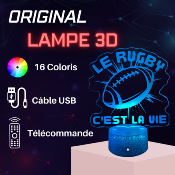 Lampe 3d personnalisée à led - Ballon de Rugby | Veilleuse, Décoration Maison, Cadeau Personnalisé Anniversaire et Noël