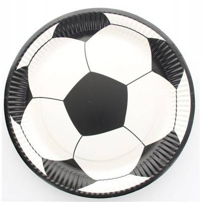 Assiette jetable carton 23 cm football (10 pièces)